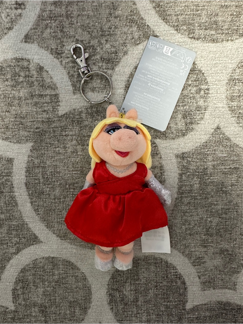 2026 Disney Parks The Muppets Miss Piggy Plush Bag Charm Keychain NWT